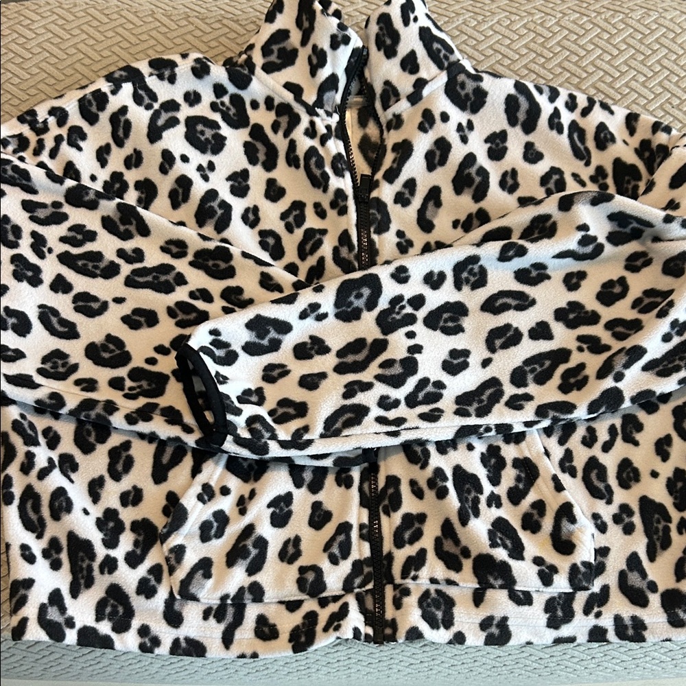 Fabletics Black and White Leopard Jacket